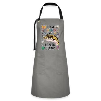 Leopard Gecko Saying Student Leopard Gecko Gift - Artisan Apron - grey/black - Front - Zoe (177cm)