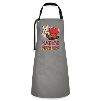 Brownies Saying Pastry Funny Brownie Gift - Artisan Apron - grey/black - Front - Zoe (177cm)