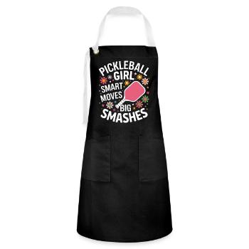 Pickleball Saying Girl Joke Pickleball Gift - Artisan Apron - black/white - Front - Zoe (177cm)