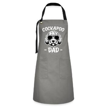 Cockapoo disant papa drôle Cockapoo cadeau - Tablier contrasté - gris/noir - Devant - Zoe (177cm)