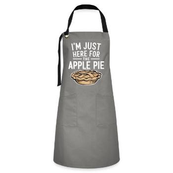 Apfelkuchen Spruch Lustiges Apple Pie Geschenk - Kontrastschürze - Grau/Schwarz - Vorne - Zoe (177cm)