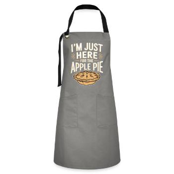 Apfelkuchen Spruch Lustiges Apple Pie Geschenk - Kontrastschürze - Grau/Schwarz - Vorne - Zoe (177cm)