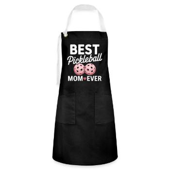 Pickleball Saying Mom Funny Pickleball Gift - Artisan Apron - black/white - Front - Zoe (177cm)