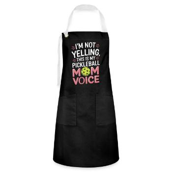 Pickleball Saying Mom Funny Pickleball Gift - Artisan Apron - black/white - Front - Zoe (177cm)