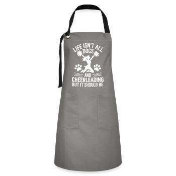 Cheerleading Saying Funny Cheerleading Gift - Artisan Apron - grey/black - Front - Zoe (177cm)