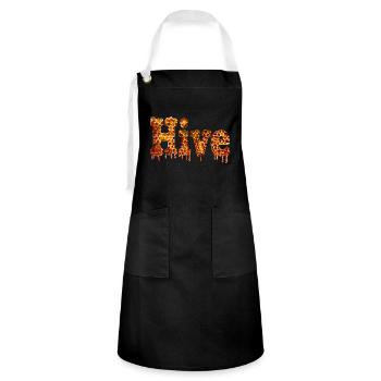 Bienenstock Bienenhaltung Honig Hive - Kontrastschürze - Schwarz/Weiß - Vorne - Zoe (177cm)
