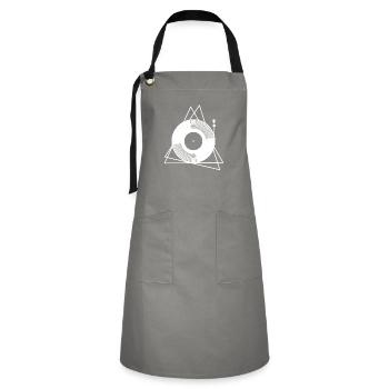 Disques de disques cadeau - Tablier contrasté - gris/noir - Devant - Zoe (177cm)