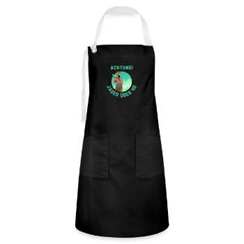 Jäger ü40 Jagen - Kontrastschürze - Schwarz/Weiß - Vorne - Zoe (177cm)