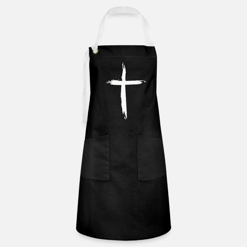 Croix - Tablier contrasté - noir/blanc