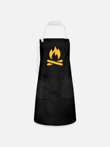 Feuer Lagerfeuer - Kontrastschürze - Schwarz/Weiß