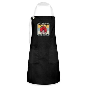 Everybody In The Hot Tub Funny Crawfish Crayfish - Artisan Apron - black/white - Front - Zoe (177cm)