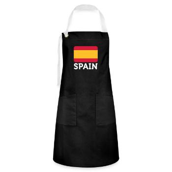 National Flag Of Spain - Artisan Apron - black/white - Front - Zoe (177cm)