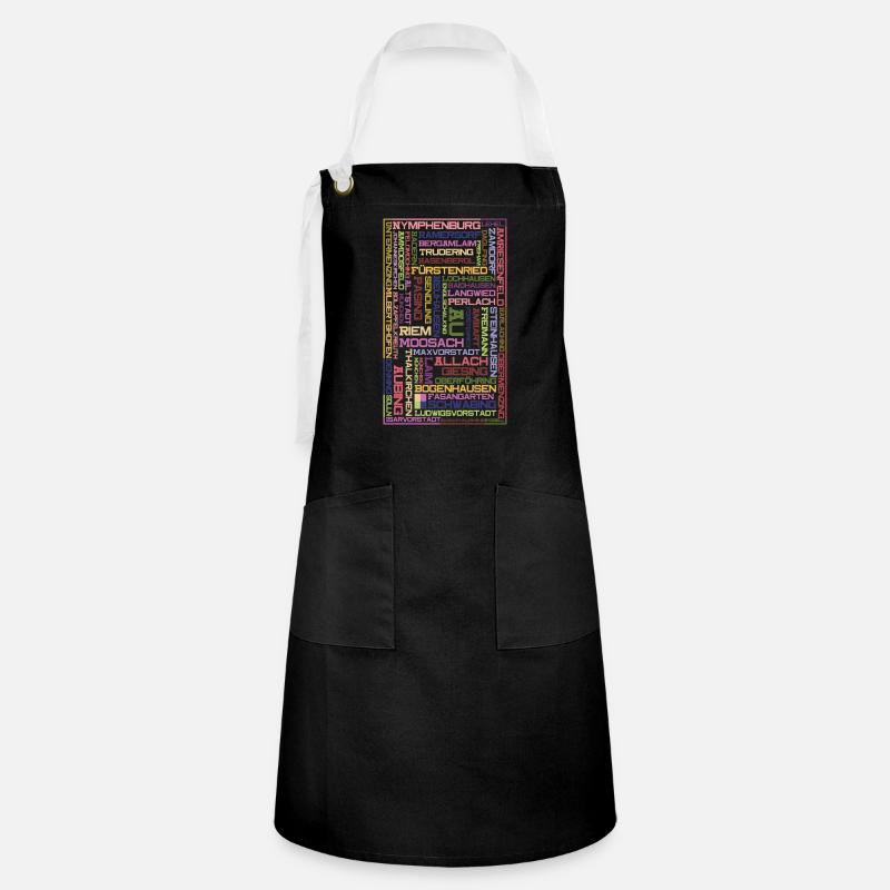 Districts Mosaik - Munich - Artisan Apron - black/white
