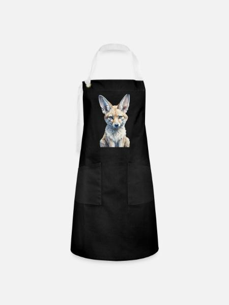 Fennec Fox - Kontrastschürze - Schwarz/Weiß
