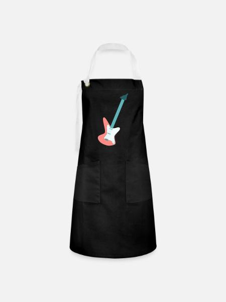 E- Gitarre - Kontrastschürze - Schwarz/Weiß