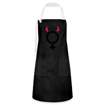 female - Artisan Apron - black/white - Front - Zoe (177cm)