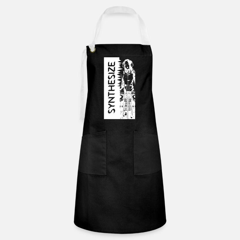 Synth White - Artisan Apron - black/white