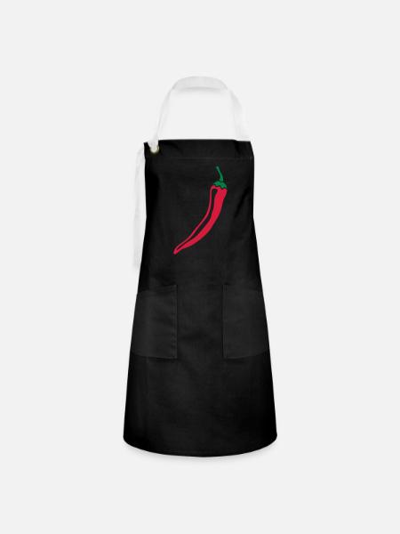 Chili - Kontrastschürze - Schwarz/Weiß