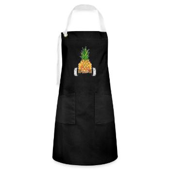Ananas Fitness - Kontrastschürze - Schwarz/Weiß - Vorne - Zoe (177cm)