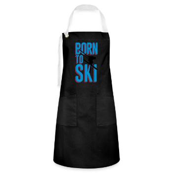 Born to Ski - Kontrastschürze - Schwarz/Weiß - Vorne - Zoe (177cm)