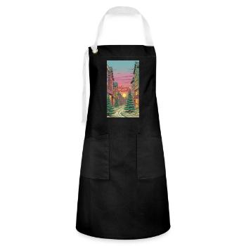 Merry Christmas Winter Village Scene Merry - Artisan Apron - black/white - Front - Zoe (177cm)