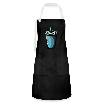To Go Shake coffee Getränk - Kontrastschürze - Schwarz/Weiß - Vorne - Zoe (177cm)