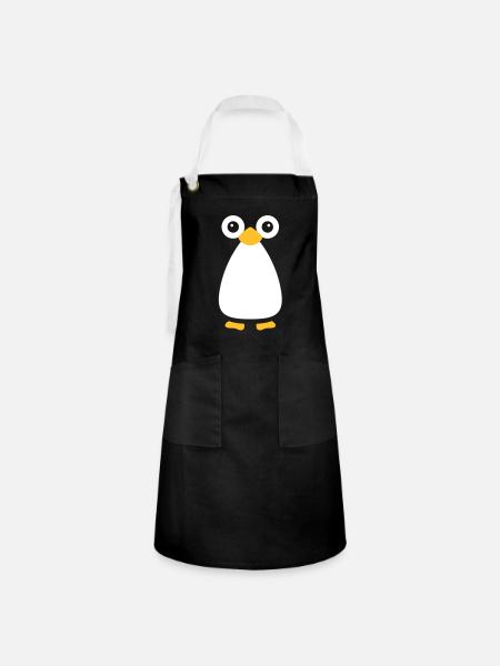Nette Vektor Penguin - Kontrastschürze - Schwarz/Weiß