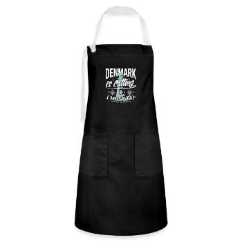 Denmark is calling and I have to go - Denmark - Artisan Apron - black/white - Front - Zoe (177cm)