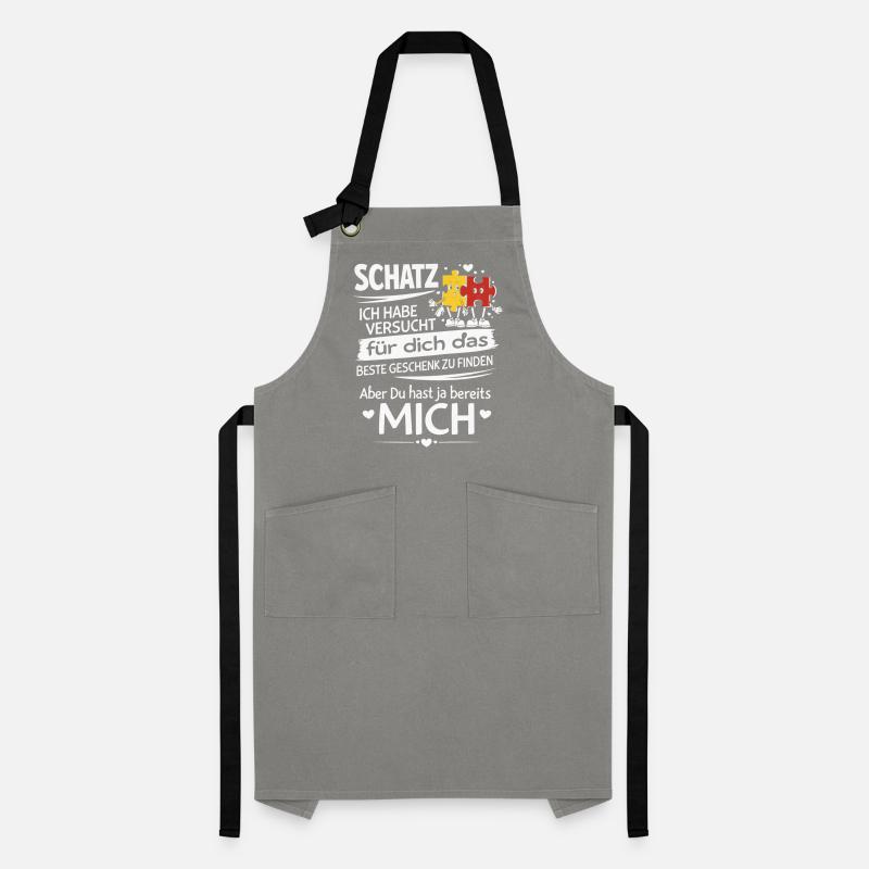 Schatz Geschenk Spruch Puzzleherz Kontrastschürze