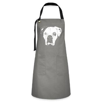 Boxer Mix - Kontrastschürze - Grau/Schwarz - Vorne - Zoe (177cm)