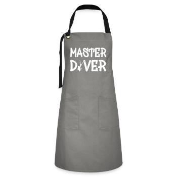 Master Diver - Kontrastschürze - Grau/Schwarz - Vorne - Zoe (177cm)