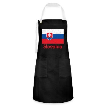 Slovaquie Armoiries Drapeau Europe Slovaque - Tablier contrasté - noir/blanc - Devant - Zoe (177cm)