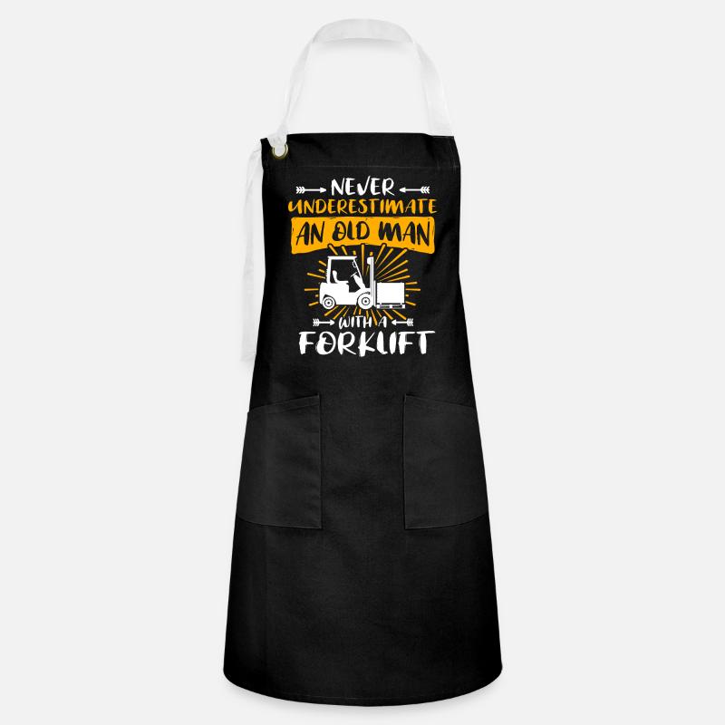 Forklift driver man Forklift underestimate - Artisan Apron - black/white