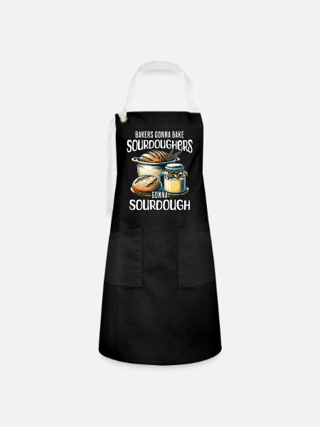 Sauerteig Design - Kontrastschürze - Schwarz/Weiß