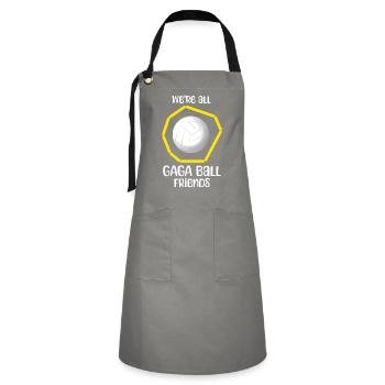 Gaga Ball Sayings - Artisan Apron - grey/black - Front - Zoe (177cm)