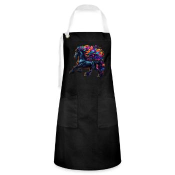 Friesian Horse Pferd - Artisan Apron - black/white - Front - Zoe (177cm)