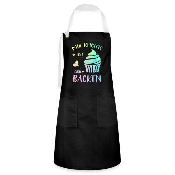 Backliebhaber Geschenk Mir Reichts Ich Geh Backen - Kontrastschürze - Schwarz/Weiß - Vorne - Zoe (177cm)