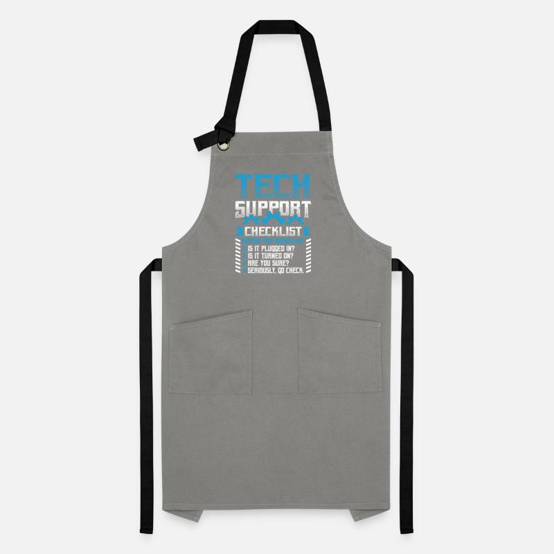 Funny Tech Support Checklist Helpdesk Artisan Apron