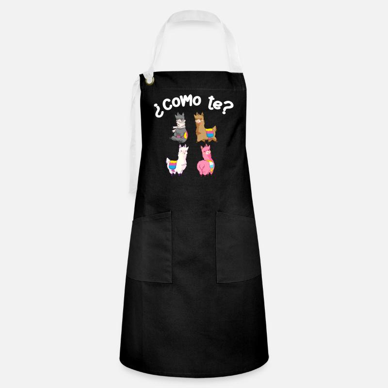 Como Te Lamas, Lama - Artisan Apron - black/white