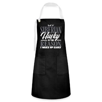 Siberian Husky - Artisan Apron - black/white - Front - Zoe (177cm)