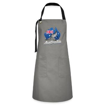 Australia, Tourist, Travel, Kangoroo - Artisan Apron - grey/black - Front - Zoe (177cm)