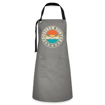 Crossbow Hunter - Artisan Apron - grey/black - Front - Zoe (177cm)