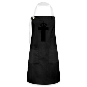 Lettre T King - Tablier contrasté - noir/blanc - Devant - Zoe (177cm)