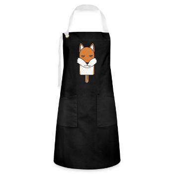 Fox Head Popsicle - Artisan Apron - black/white - Front - Zoe (177cm)