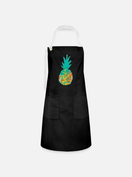 Modernes Ananas-Design - Kontrastschürze - Schwarz/Weiß