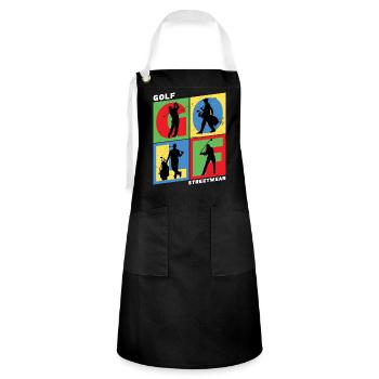 Golf Golf Golfer Sport Hobby Club Vintage - Artisan Apron - black/white - Front - Zoe (177cm)