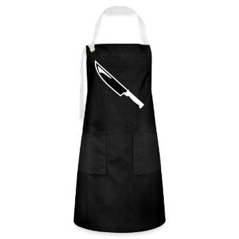 Couteau - Tablier contrasté - noir/blanc - Devant - Zoe (177cm)