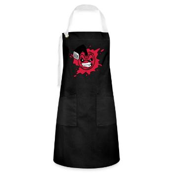 Angry cherry - Kontrastschürze - Schwarz/Weiß - Vorne - Zoe (177cm)