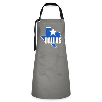 Conception de carte Dallas Texas pour les fiers Dallasites - Tablier contrasté - gris/noir - Devant - Zoe (177cm)