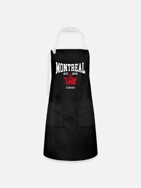 Montreal - Kontrastschürze - Schwarz/Weiß